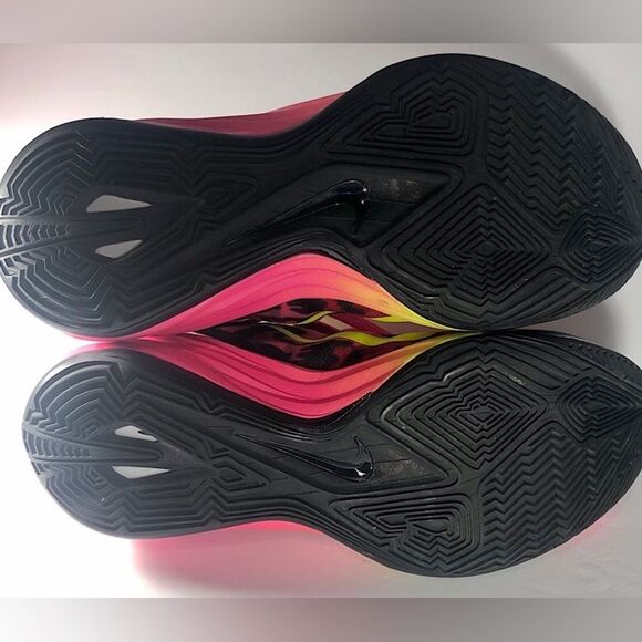 Nike Hyperdunk Lunarlon Yellow/Pink Hi Top Sneaker size 7Y Style #708069-995 - Picture 4 of 10